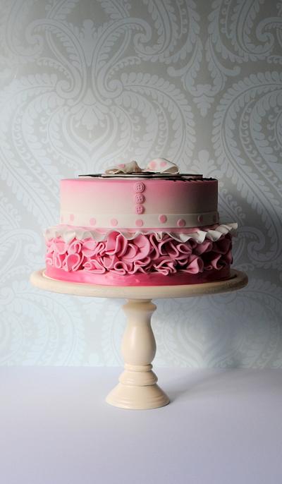 Pink Frills - Cake by The Cornish Cakery