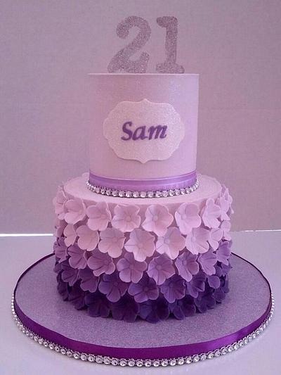 Purple ombre blossom cake - Cake by JB