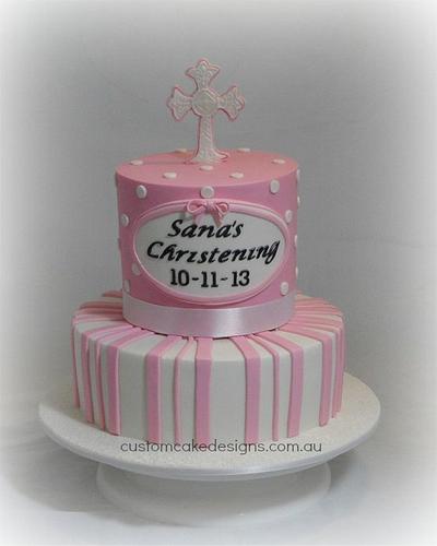 Pink Christening Cake - Cake by Custom Cake Designs