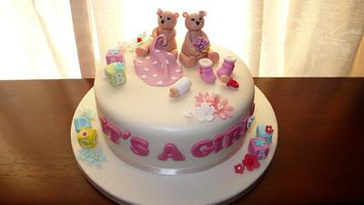Baby Girl Shower Cake - Cake by Jip's Cakes
