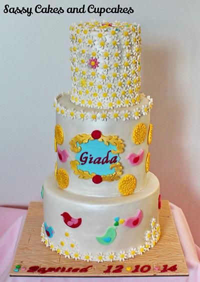 Daisies and Birdies - Cake by Sassy Cakes and Cupcakes (Anna)