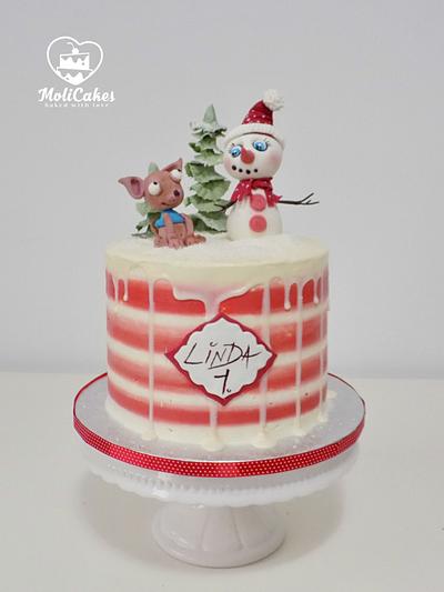 Chihuahua and snowman - Cake by MOLI Cakes