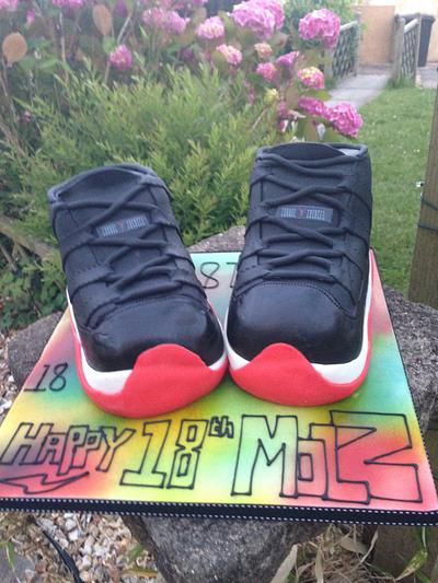 Jordan red 11 shoes - Cake by theposhcakeco