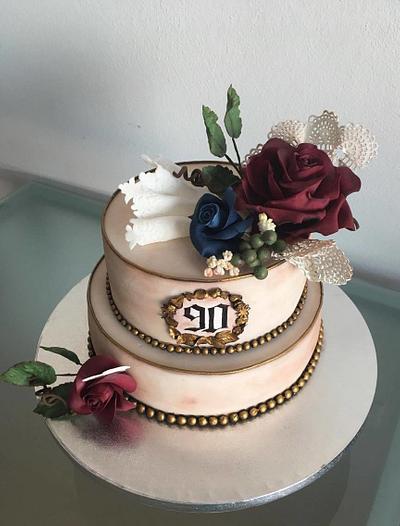 90th birthday :) - Cake by Kvety na tortu