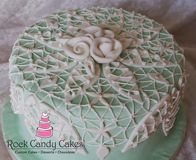 Royal Icing/Gumpaste Lace - Cake by Rock Candy Cakes