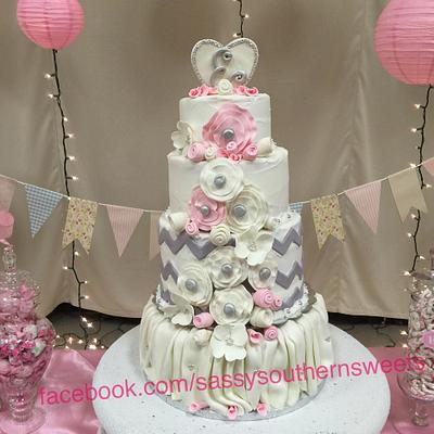 Shabby Chic Wedding cake - Cake by Janavee