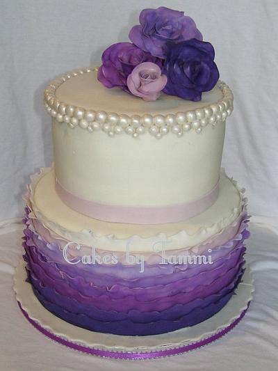 Ruffles & Pearls - Cake by Cakes by Tammi