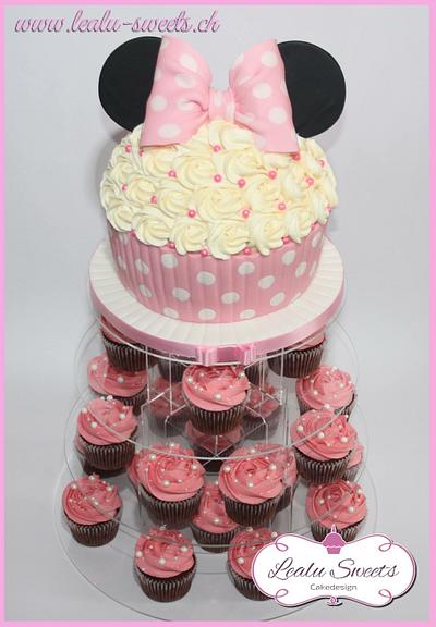 Minnie mouse ears Cupcake cake and cupcakes - Cake by Lealu-Sweets