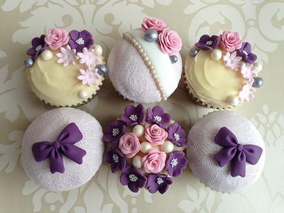 Elegant pink & purple cupcakes - Cake by Sugar Sweet Cakes