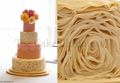 Blush and cream ruffles - Cake by Hannah