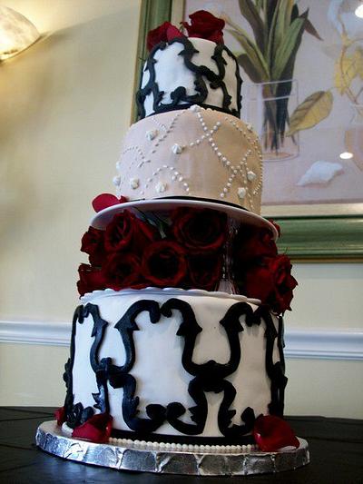 Rose Wedding Cake - Cake by HeatherW