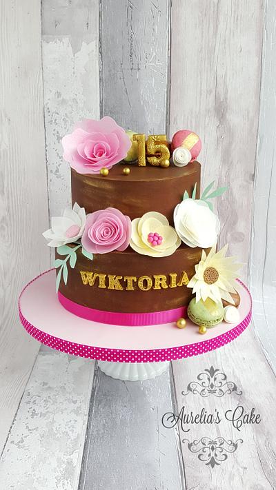 Wafer paper flowers cake - Cake by Aurelia's Cake