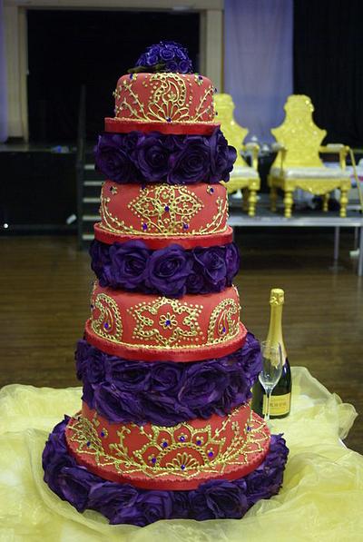 Asian Reds and Purples - Cake by Kelly Anne Smith