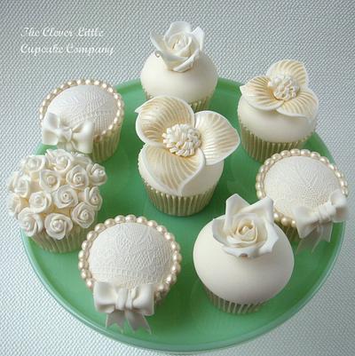 Deluxe Cupcakes - Vintage Lace and Pearls - Cake by Amanda’s Little Cake Boutique