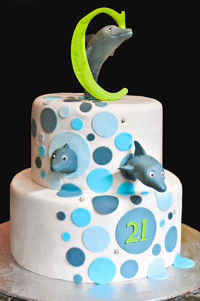 Dots & Dolphins - Cake by Sandy Lawrenson - Sweet 'n  Sassy