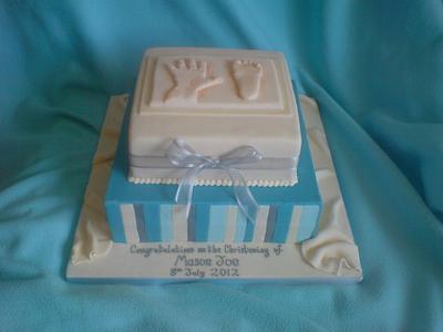 hand and foot christening cake - Cake by SugarMagicCakes (Christine)