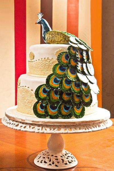 A Peacock wedding cake!  - Cake by Sangeetha