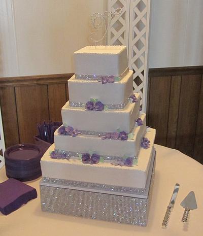 5 tier square- Sparkle! - Cake by Steel Penny Cakes, Elysia Smith