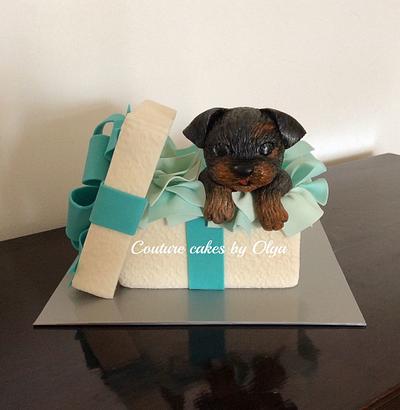 Puppy in a box - Cake by Couture cakes by Olga