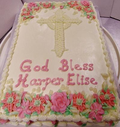 Christening cake buttercream 100% - Cake by Nancys Fancys Cakes & Catering (Nancy Goolsby)