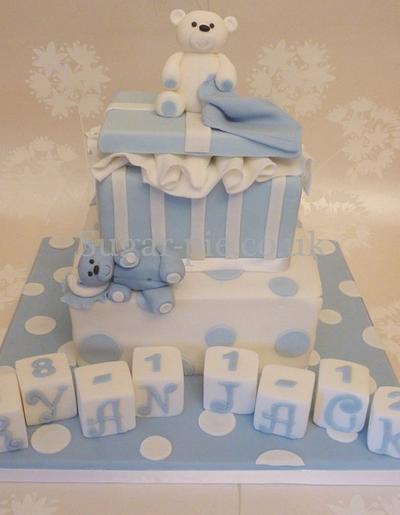 Parcel Bear christening cake - Cake by Sugar-pie