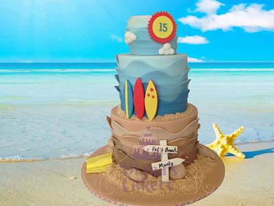 Beach themed cake - Cake by Diana's Cakery