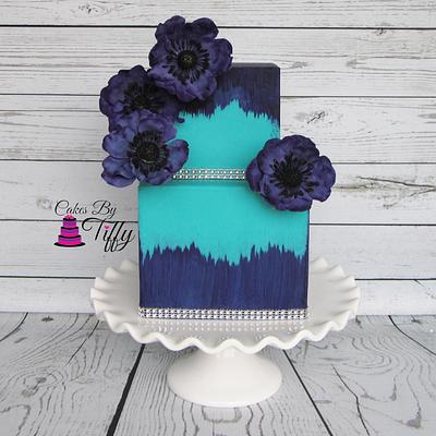 Purple Anemone Bling Cake - Cake by Cakesbytiffy