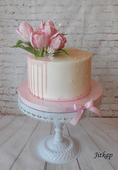 Birthday cake with tulips - Cake by Jitkap