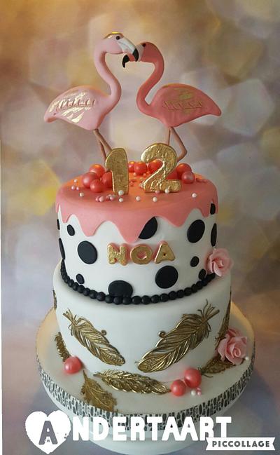 Flamingo cake❤ - Cake by Anneke van Dam