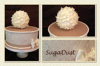 Lace Engagement Cake - Cake by Mary @ SugaDust