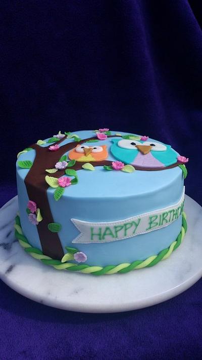 Owl Birthday cake - Cake by bakedwithloveonline