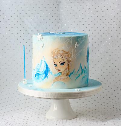 Frozen Painted Cake - Cake by Maria João Bolos Artísticos