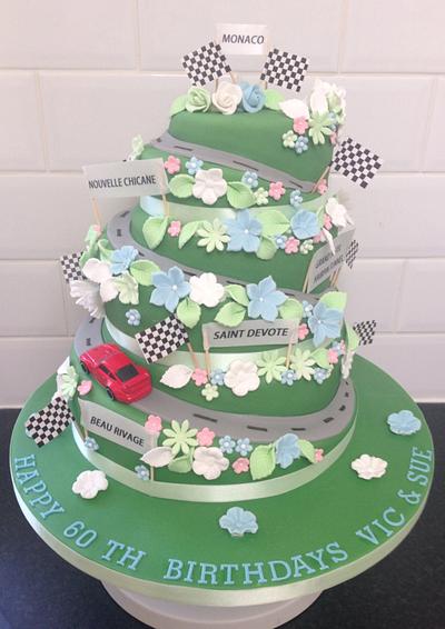 Joint 60th Monaco and flowers - Cake by Alli Dockree