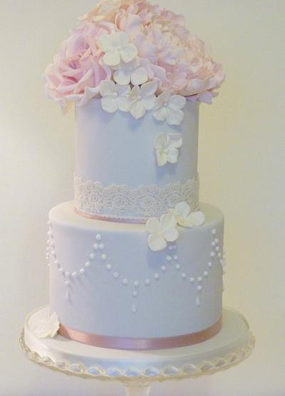 Peony & Rose cake - Cake by Sugar-pie