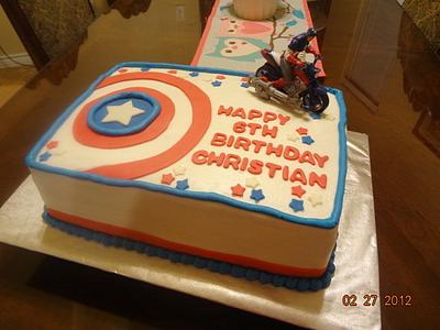 Captain America - Cake by Justsweettreats