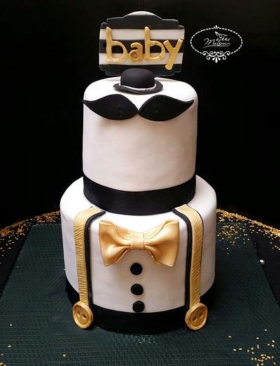 Mustache cake for Baby Shower - Cake by Fées Maison (AHMADI)