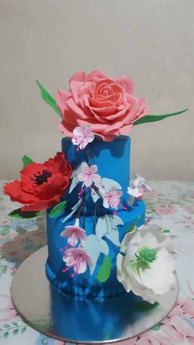 My first journey to making sugar flowers - Cake by Mark