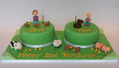 Twins Farmyard Cake - Cake by Jackie Wilson
