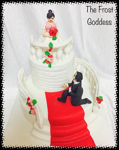 A fairy tale engagement cake❤️ - Cake by thefrostgoddess