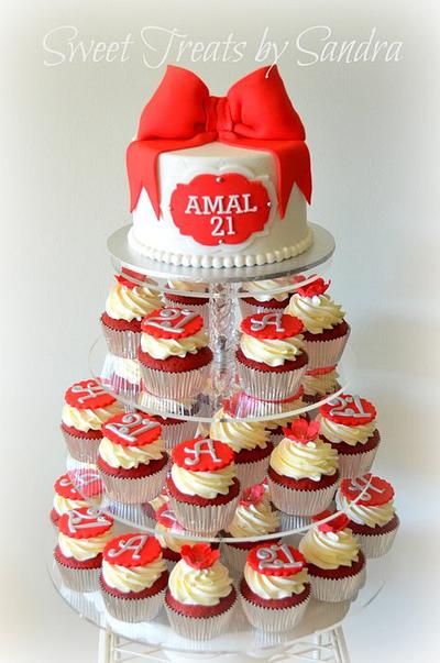 21st Birthday Cupcake Tower - Cake by Sandra