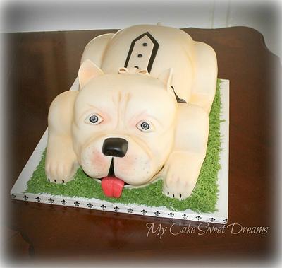 Pitbull Dog Groom Cake - Cake by My Cake Sweet Dreams