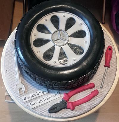 Mercedes car tire cake - Cake by Sonora