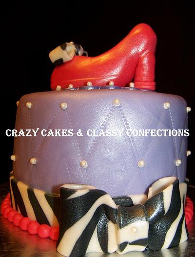 High Heel and Zebra Print - Cake by Suanne
