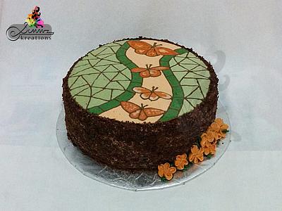 Buttercream Mosaic Tree Stump - Cake by Simmz