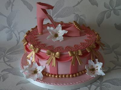 Pink Shoe Cake - Cake by Claire's Cakes and Bakes