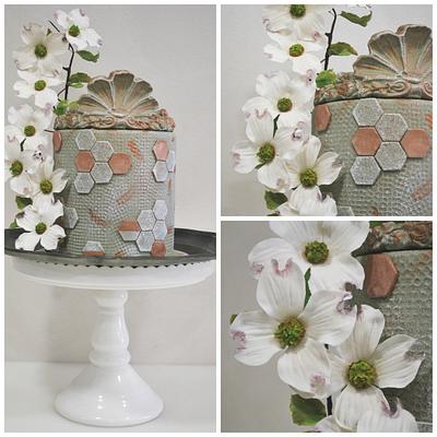 Dogwood coming out of one of those walls that are left abandoned - Cake by Ponona Cakes - Elena Ballesteros