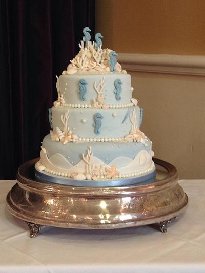 Seahorses and shells - Cake by Cakexstacy