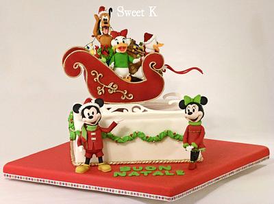 Mickey's sleigh and friends - Cake by Karla (Sweet K)