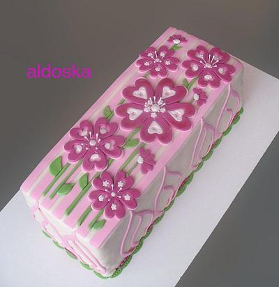 Pink flowers - Cake by Alena