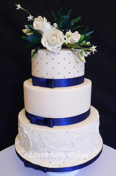 Navy and Coral Blush - Cake by Essentially Cakes